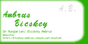 ambrus bicskey business card
